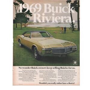 1969 Buick Riviera Magazine Advertisement Color 1968 Automobilia Vintage